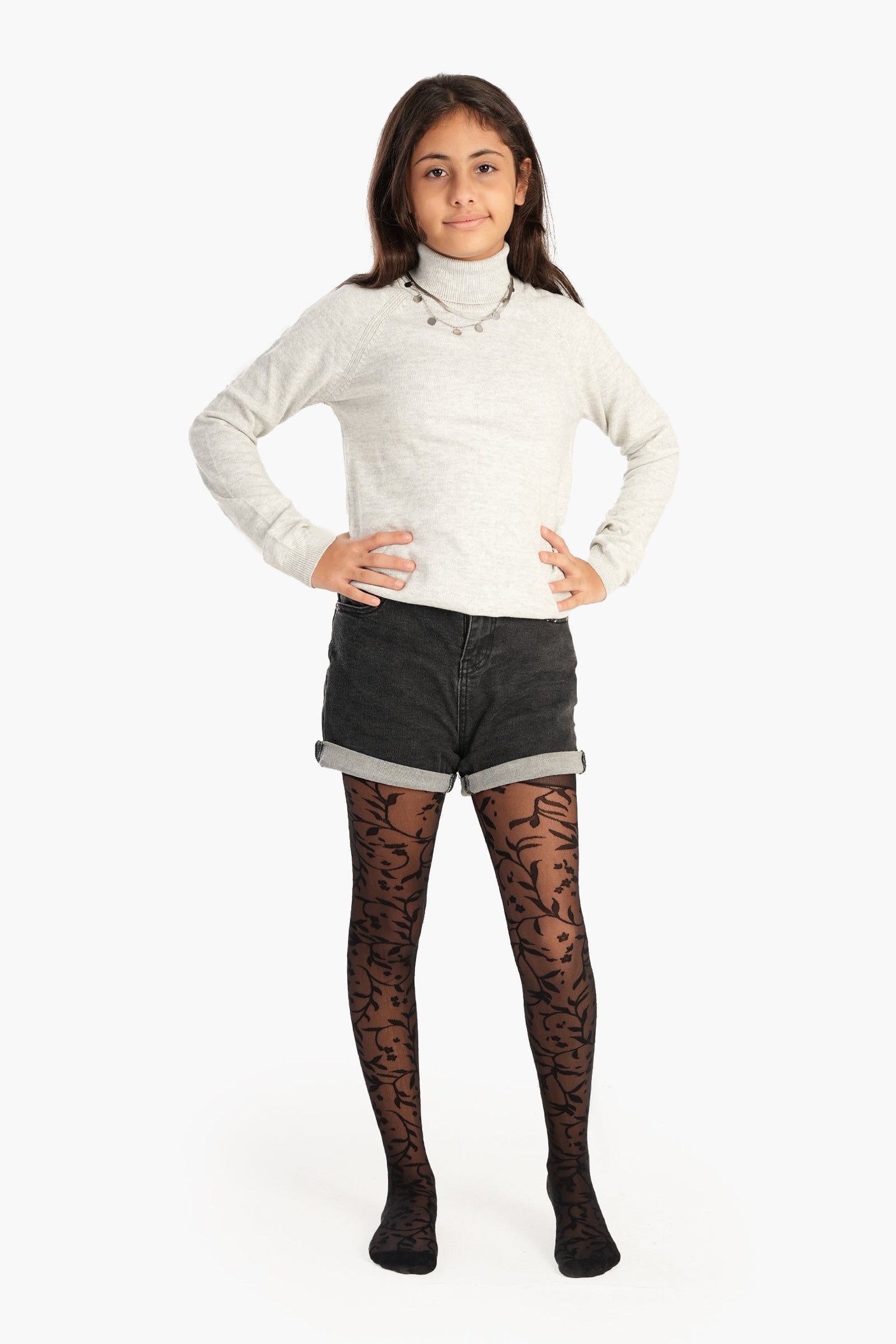 Carina -Girly Jacquard Pantyhose