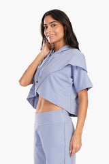 Carina - Asymmetrical Cropped Pyjama Top