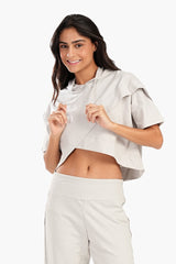 Carina - Asymmetrical Cropped Pyjama Top