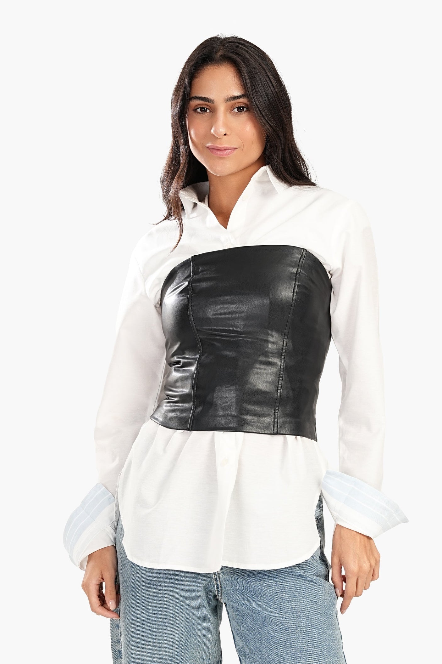 Carina - Off White Poplin Shirt