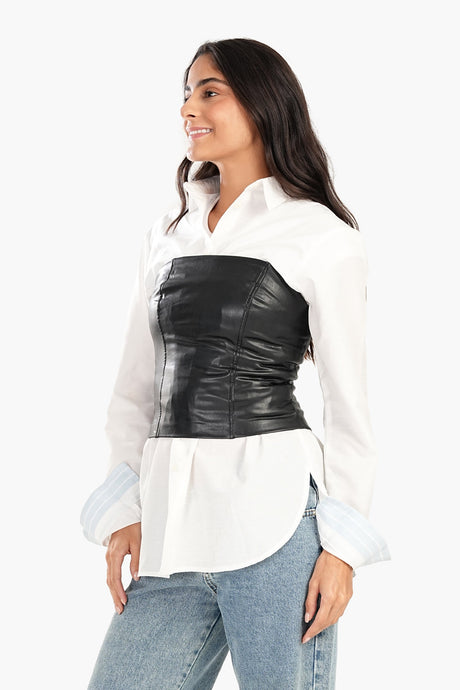 Carina - Off White Poplin Shirt