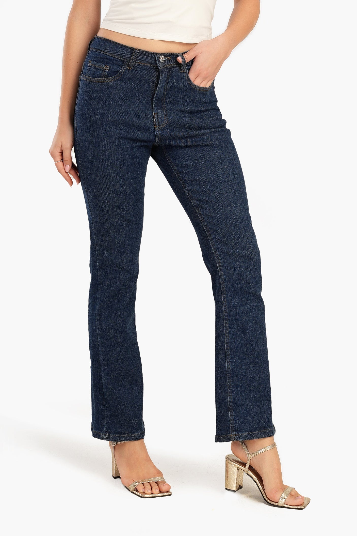 Carina - Classic Cotton Flare Jeans