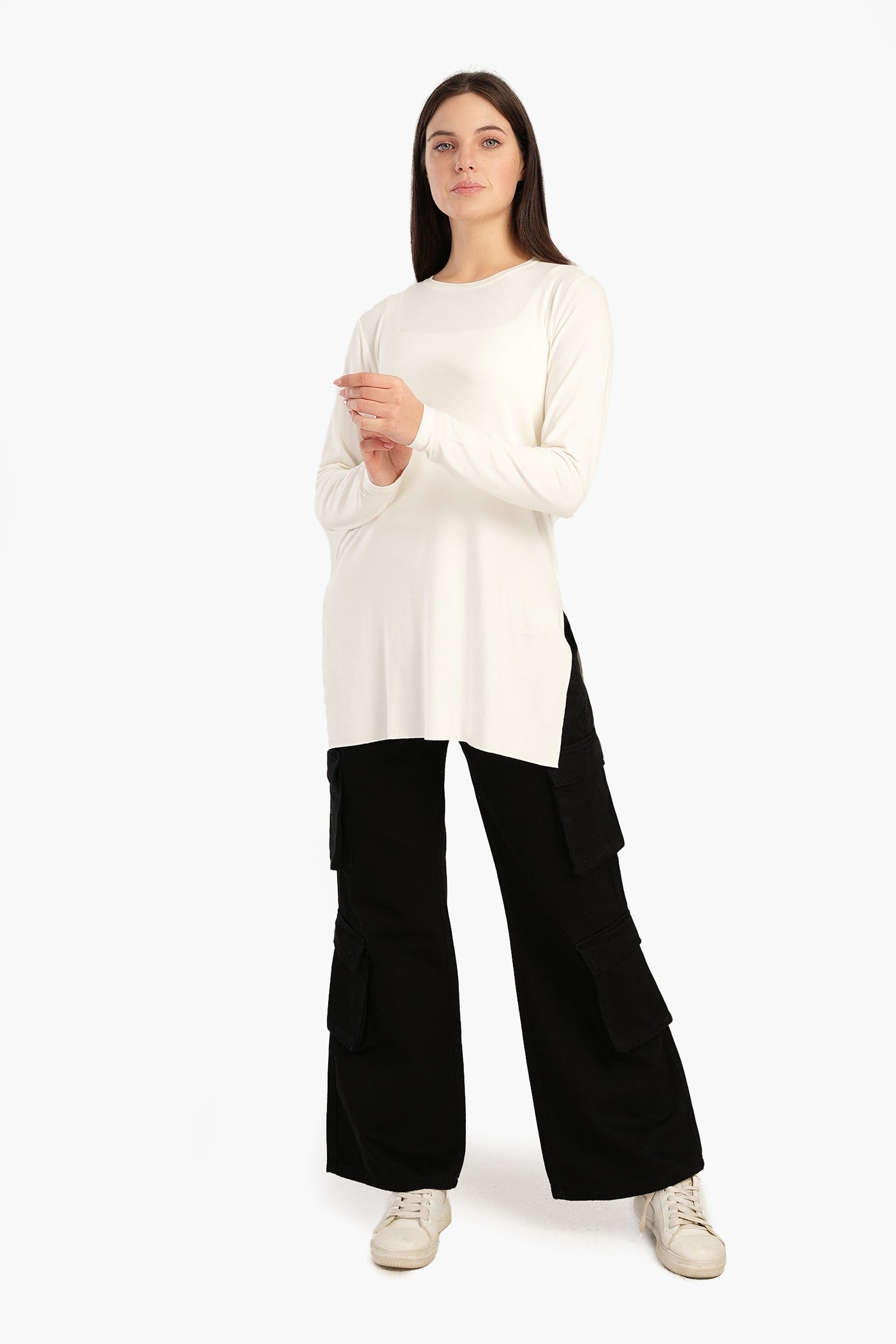 Carina - Viscose T-Shirt with Long Sleeves