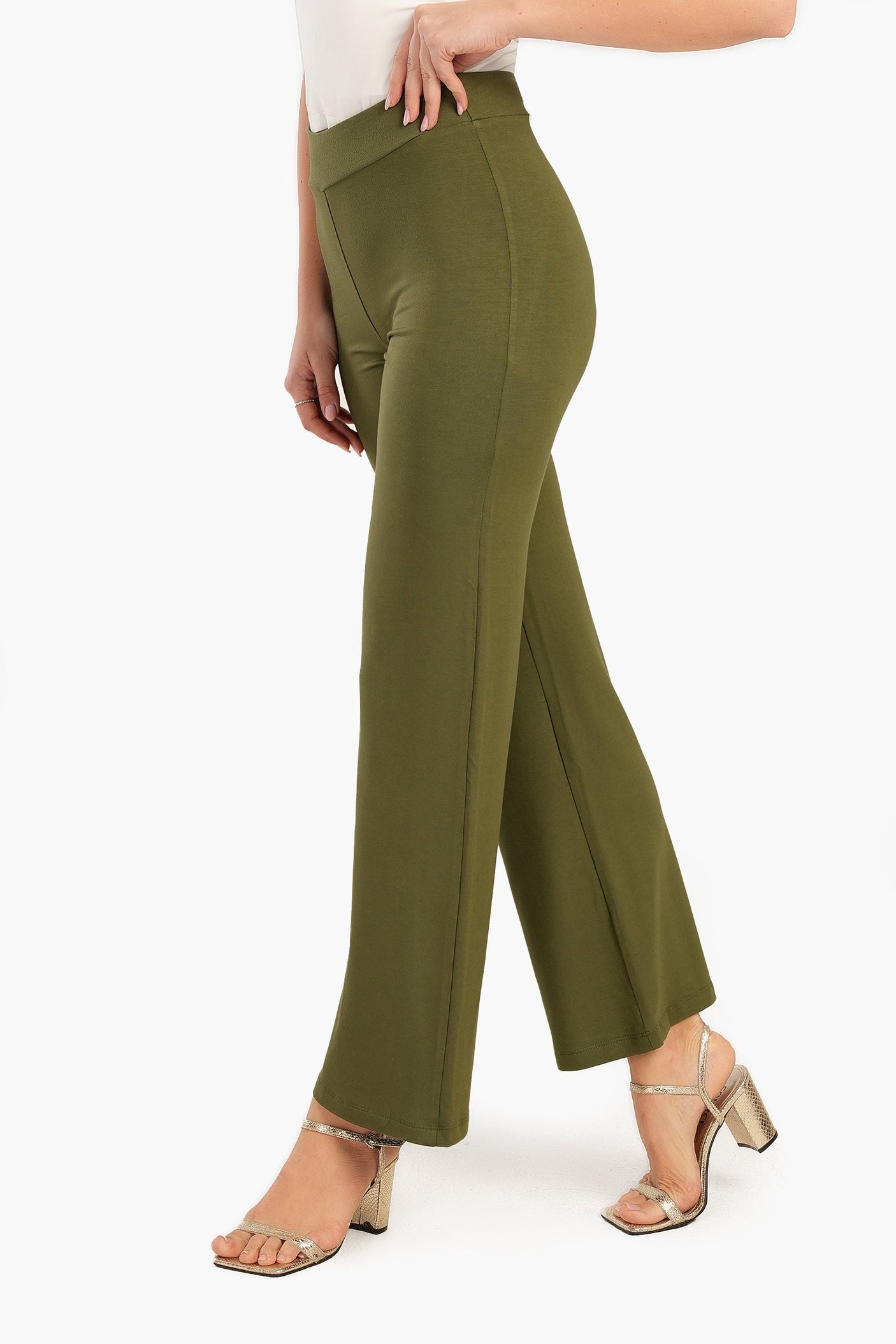 Carina - Straight Cut Solid Pants