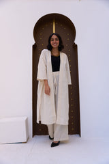 Carina - Self Pattern Linen Pants