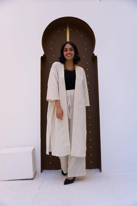 Carina - Self Pattern Linen Pants