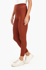 Textured Self Patterned Warm Leggings