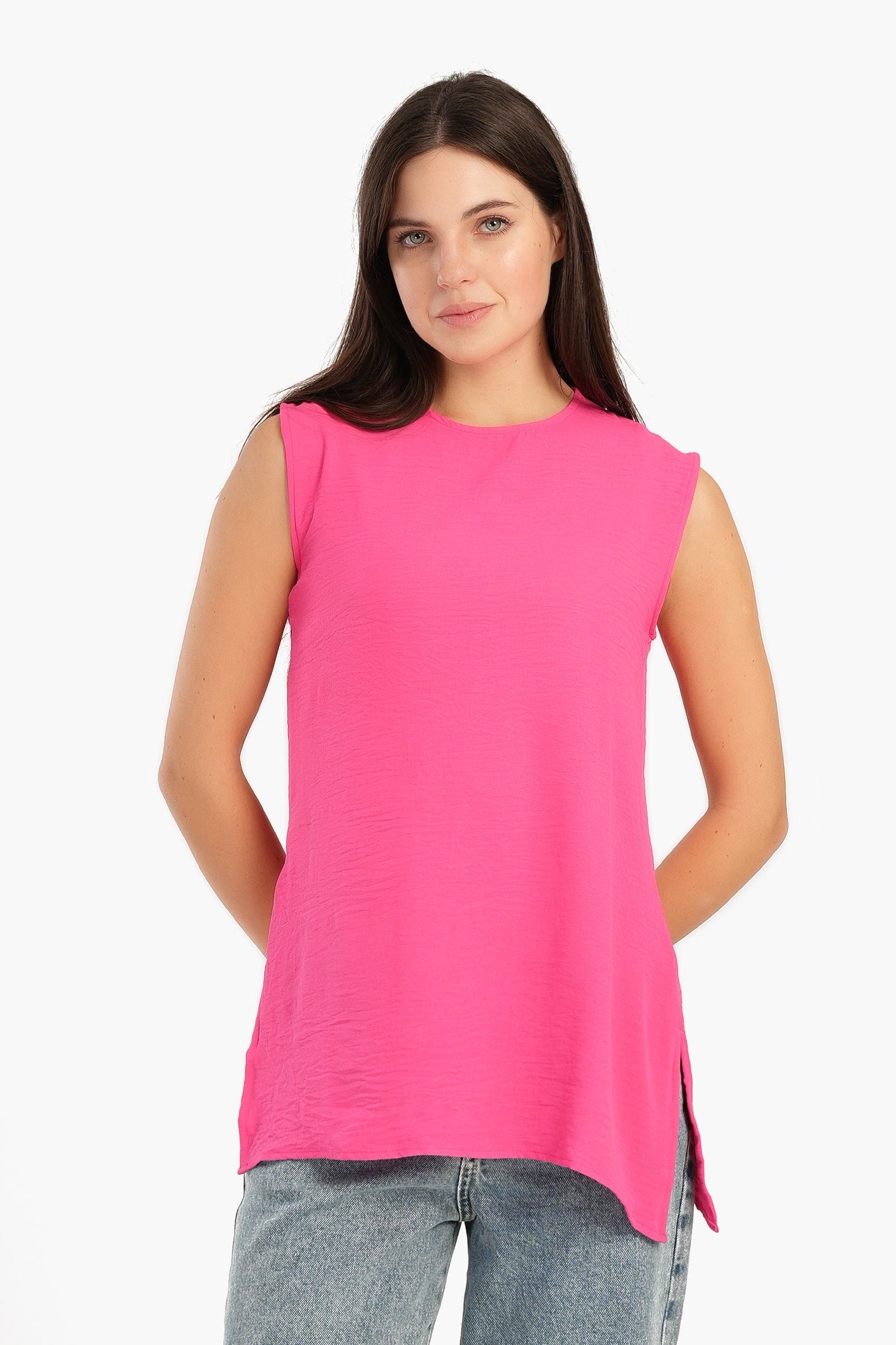 Carina - Sleeveless Blouse with Slits