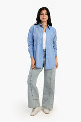 Carina -Blue Poplin Basic Shirt