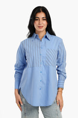 Carina -Blue Poplin Basic Shirt