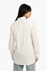 Carina - Off White Poplin Shirt