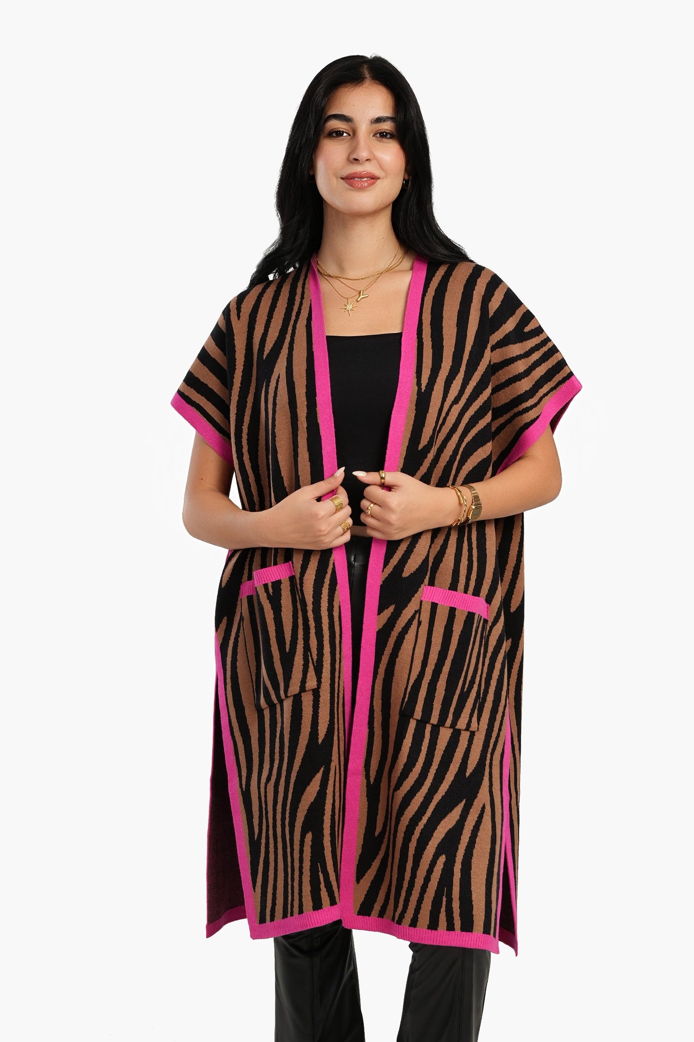 Carina -Zebra Print Wool Vest