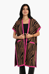Carina -Zebra Print Wool Vest