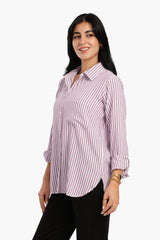 Carina - High Low Striped Shirt