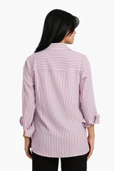 Carina - High Low Striped Shirt