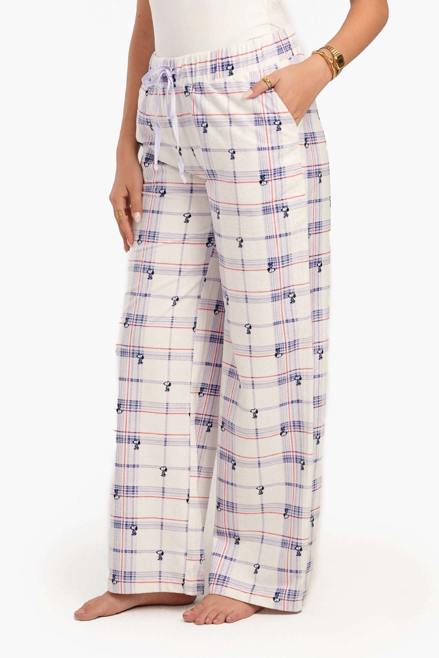Carina - Snoopy Checkered Pyjama Pants