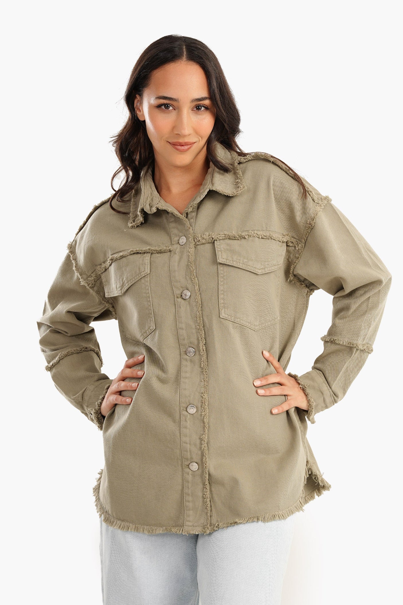 Carina -Denim Jacket with Fringes