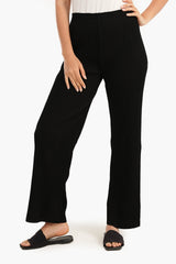Carina -Black Ribbed Pants