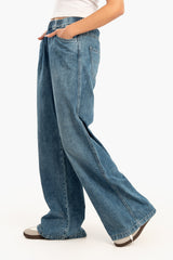 Carina - Elastic Waist Denim Pants