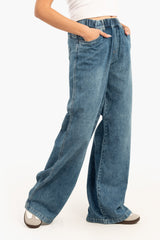 Carina - Elastic Waist Denim Pants