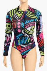 Carina - Abstract Rash Guard Swimsuit