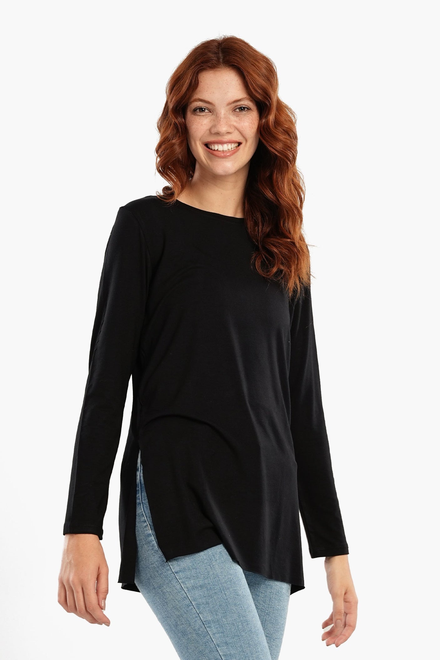 Carina - Viscose T-Shirt with Long Sleeves