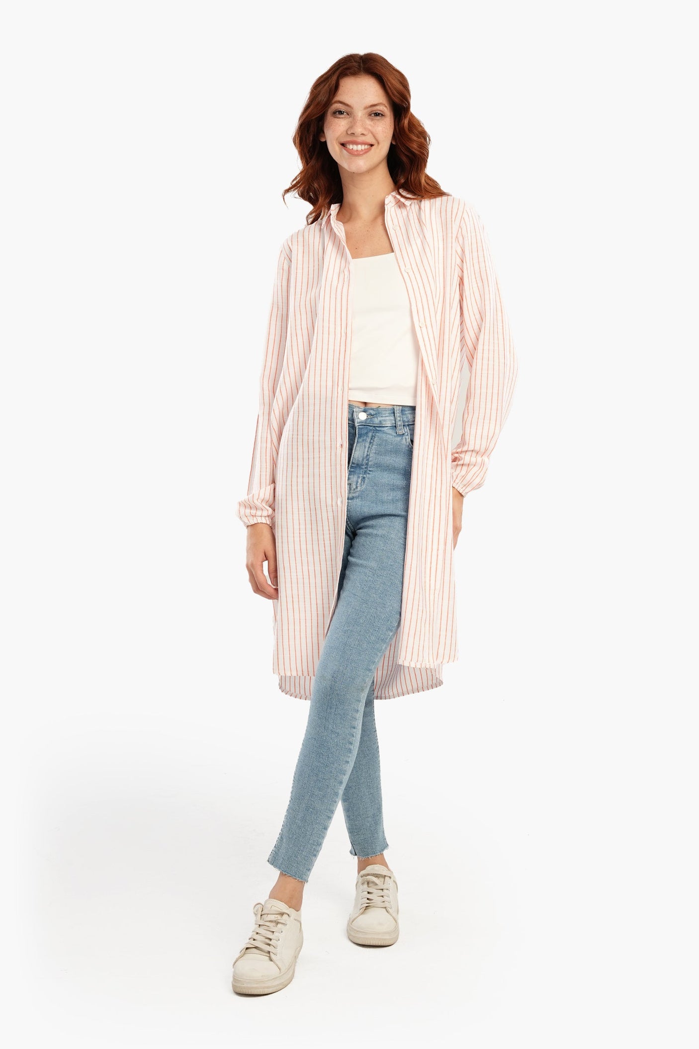 Carina - Striped Short Shirt Dress
