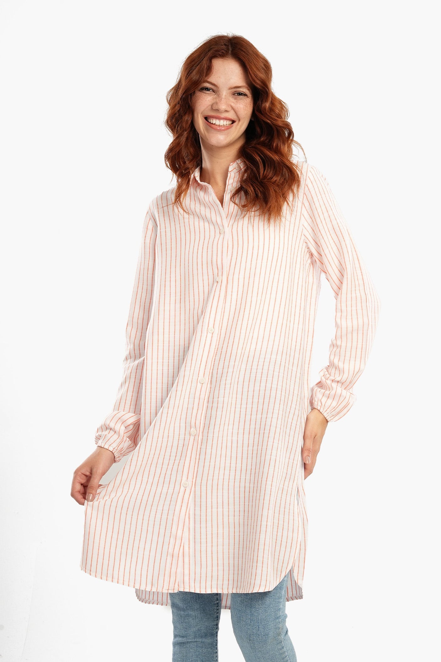 Carina - Striped Short Shirt Dress