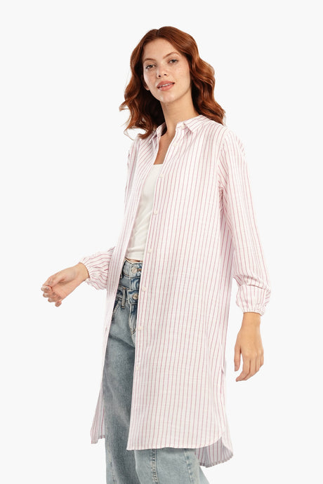 Carina - Striped Short Shirt Dress