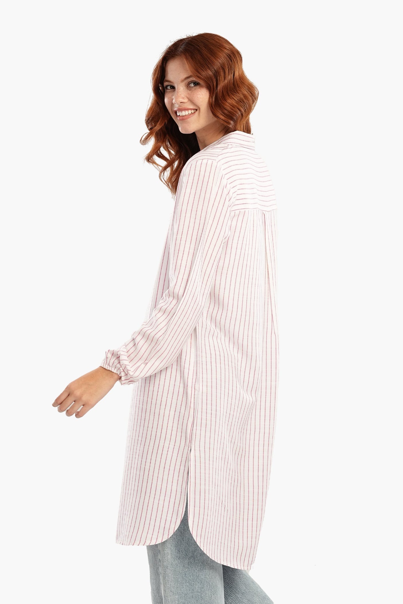 Carina - Striped Short Shirt Dress