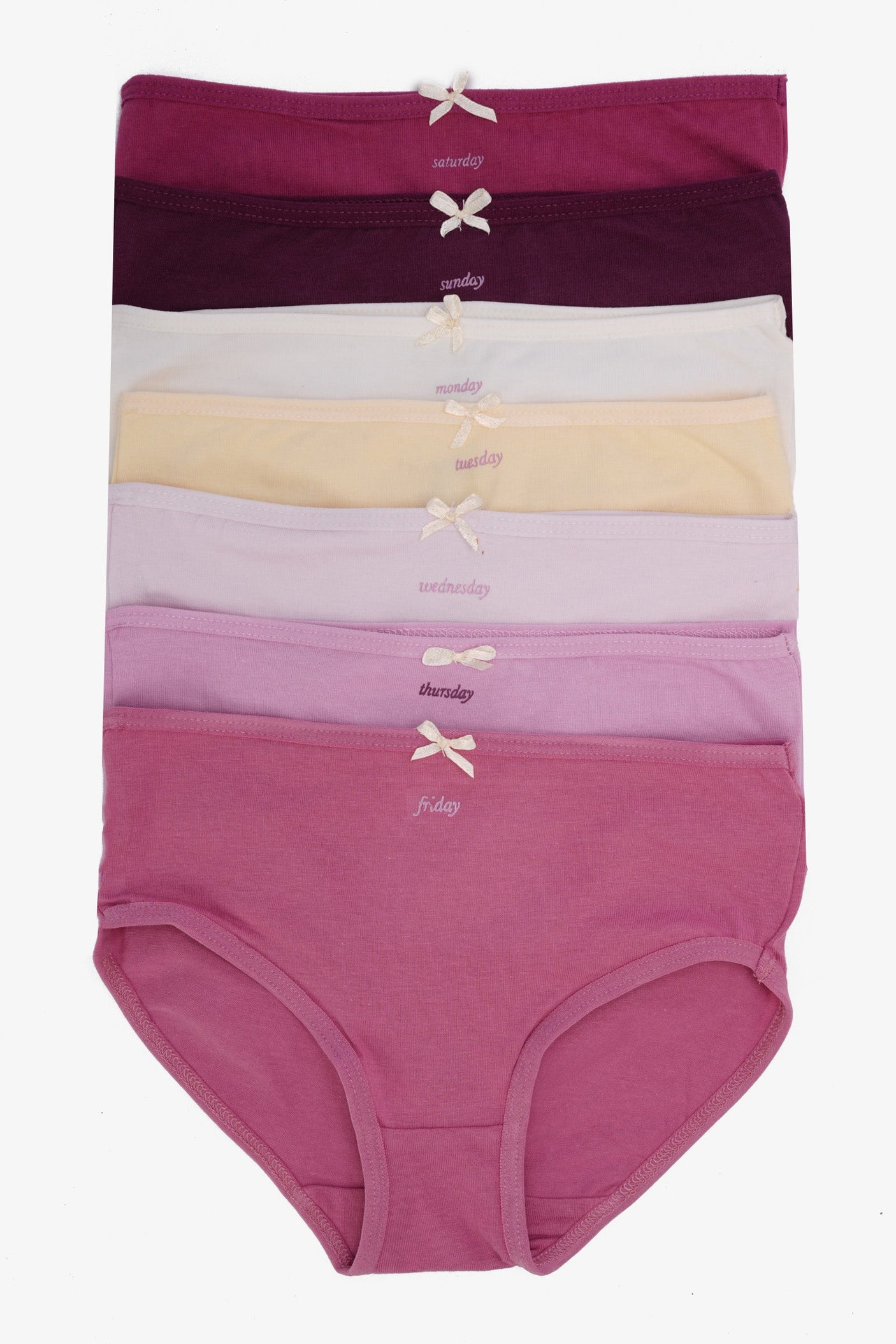 Carina - Pack of 7 Girly Brief Panties For women