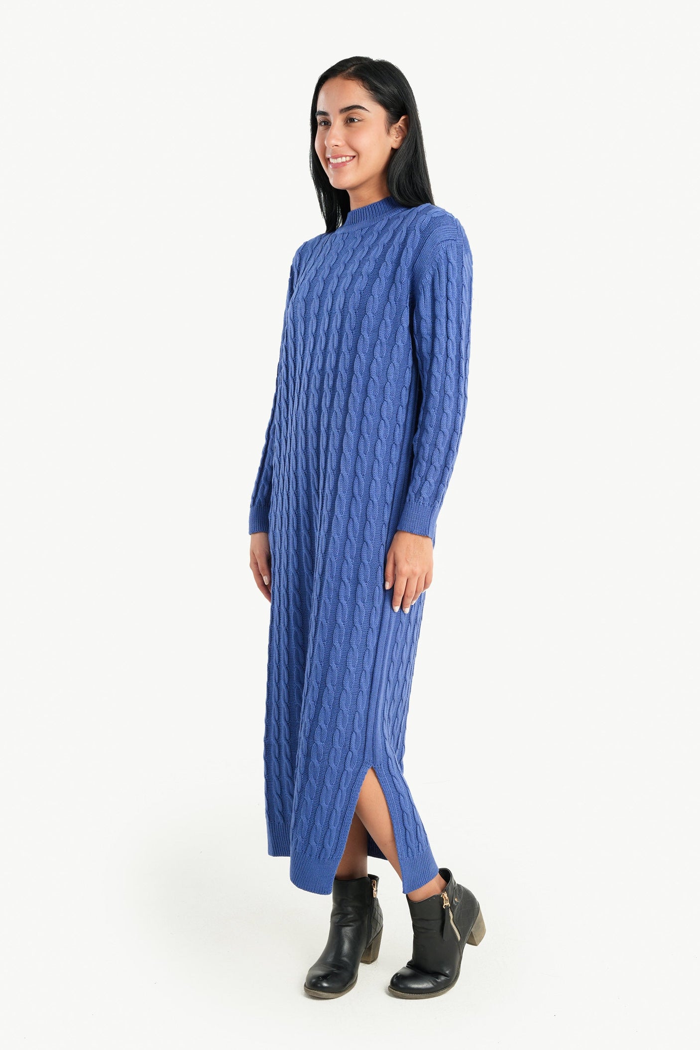 Carina - Cable Knitted Midi Dress