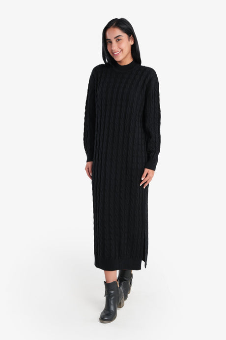 Carina - Cable Knitted Midi Dress