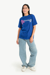 Carina -Printed Blue T-Shirt