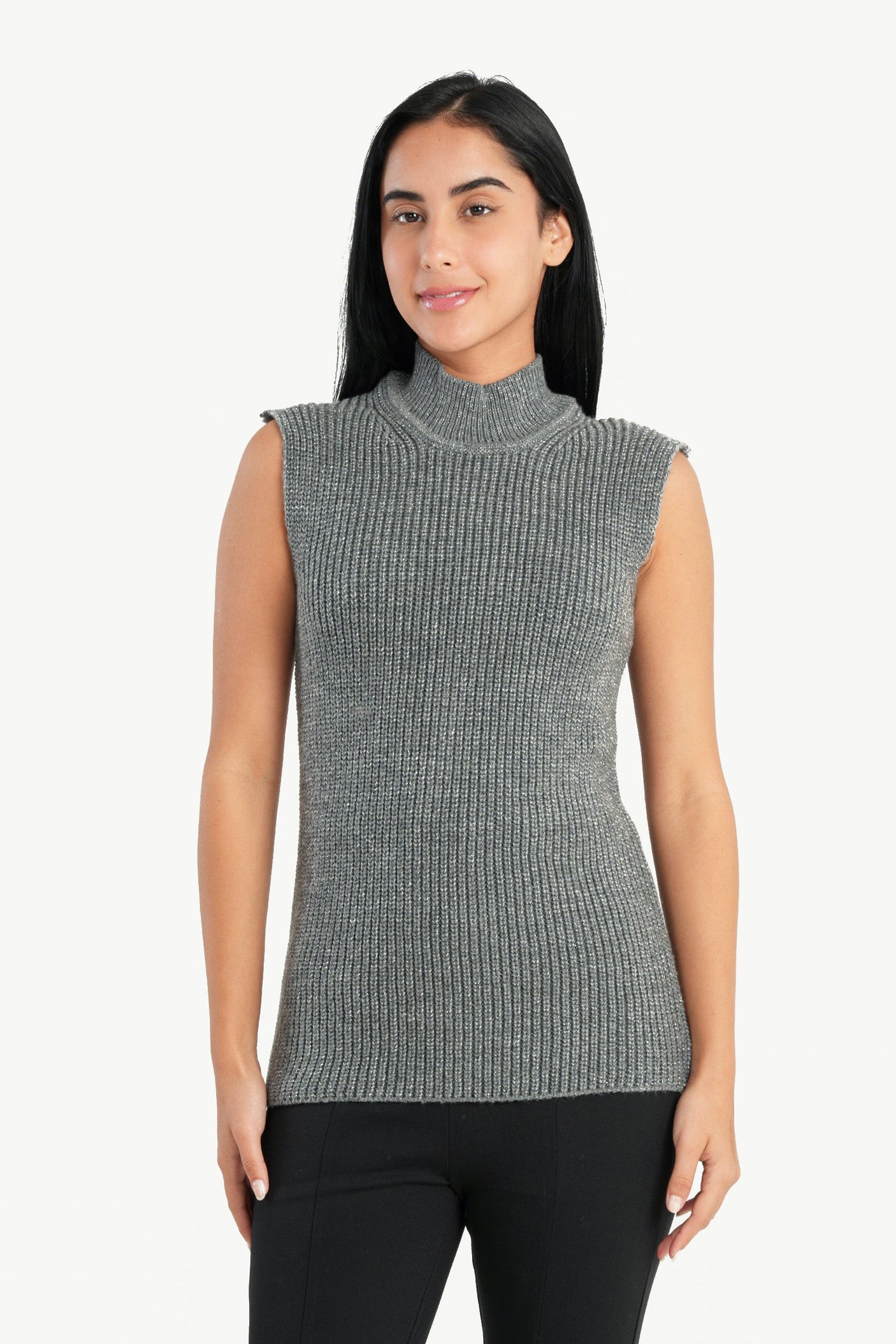 Carina - High Neck Ribbed Pullover For women
