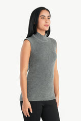 Carina - High Neck Ribbed Pullover For women