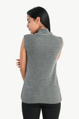 Carina - High Neck Ribbed Pullover For women
