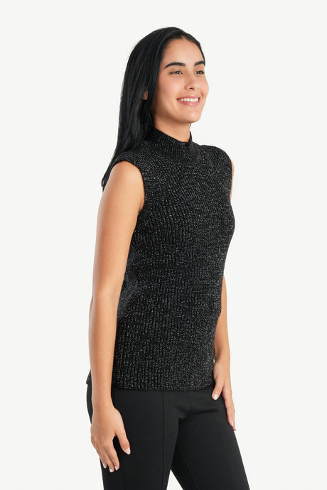 Carina - High Neck Ribbed Pullover For women