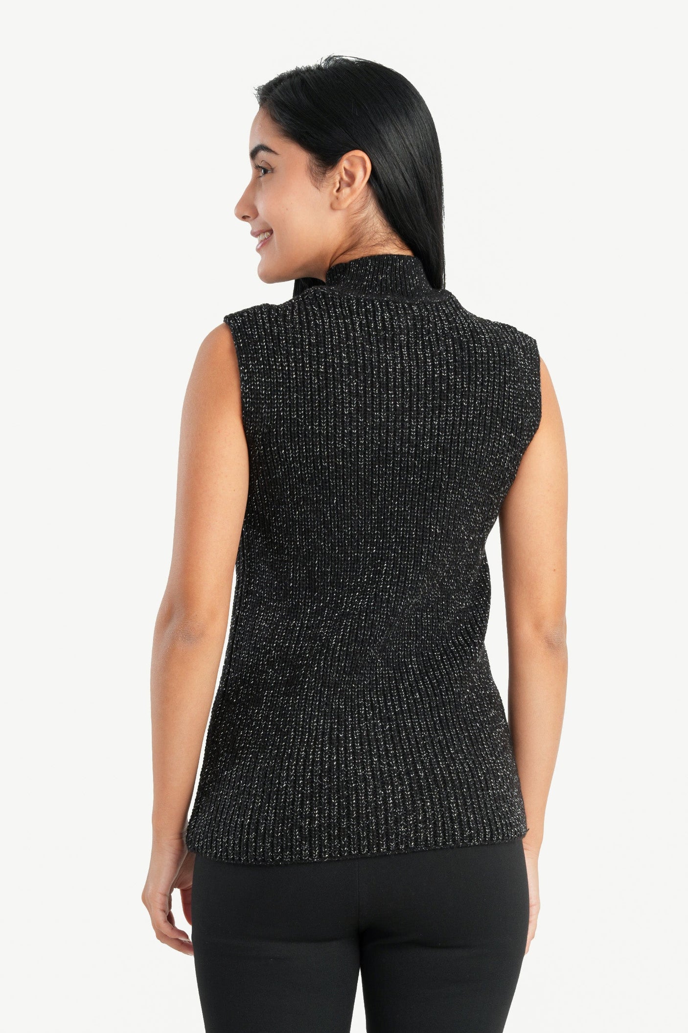 Carina - High Neck Ribbed Pullover For women