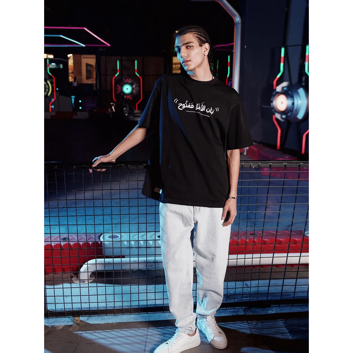 Coup – Text Print T-Shirt with Short Sleeves
