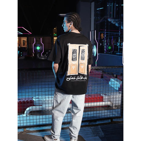 Coup – Text Print T-Shirt with Short Sleeves