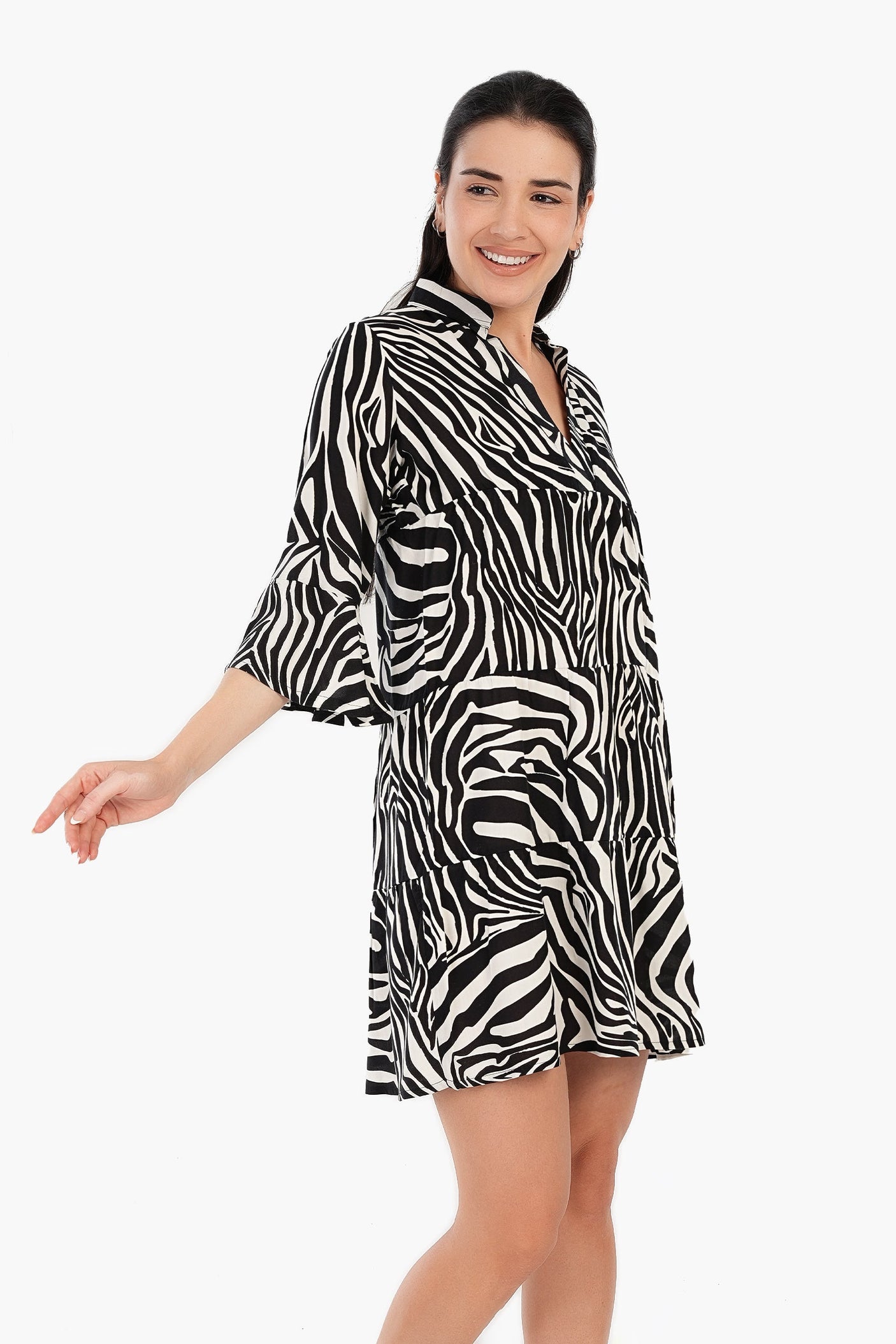 Carina - Zebra Print Short Nightgown