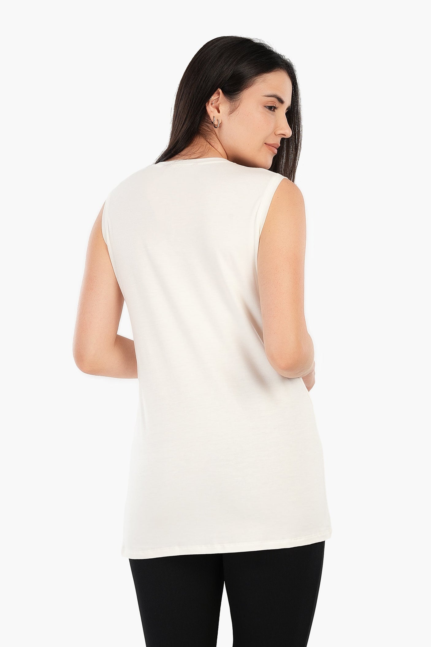 Carina - Viscose Sleeveless Long T-Shirt