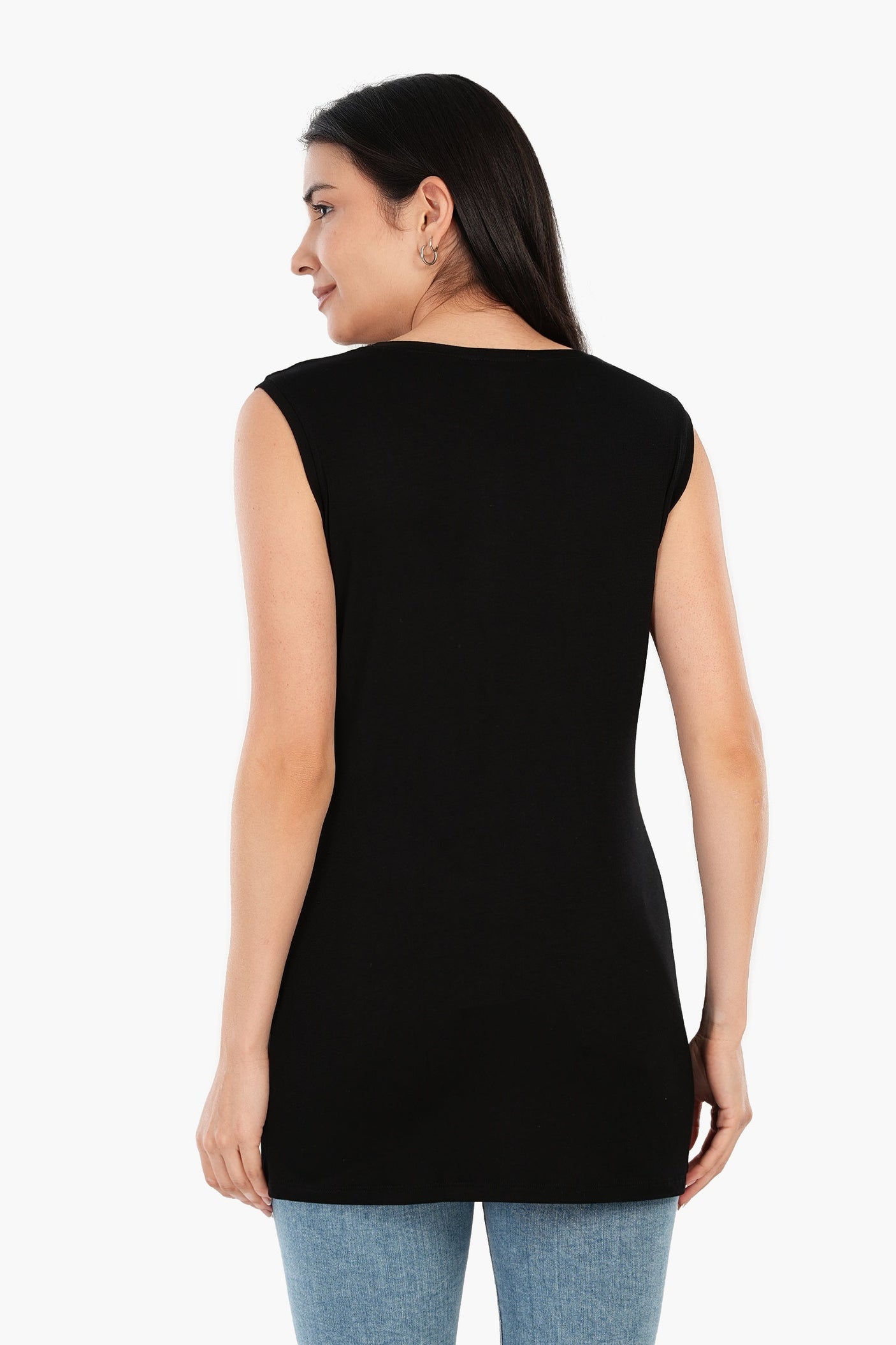 Carina - Viscose Sleeveless Long T-Shirt