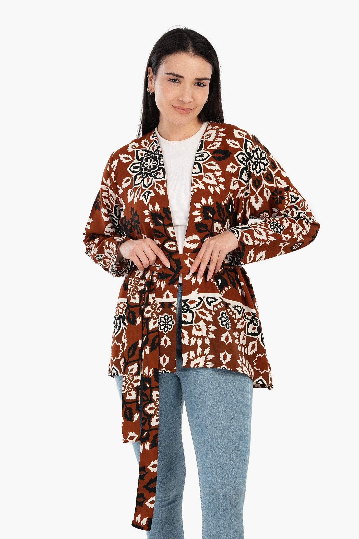 Carina - Open Front Kimono with Sleeves