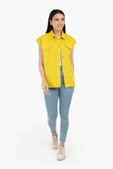Carina - Raw Hem Denim Vest