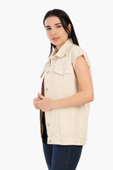 Carina - Raw Hem Denim Vest