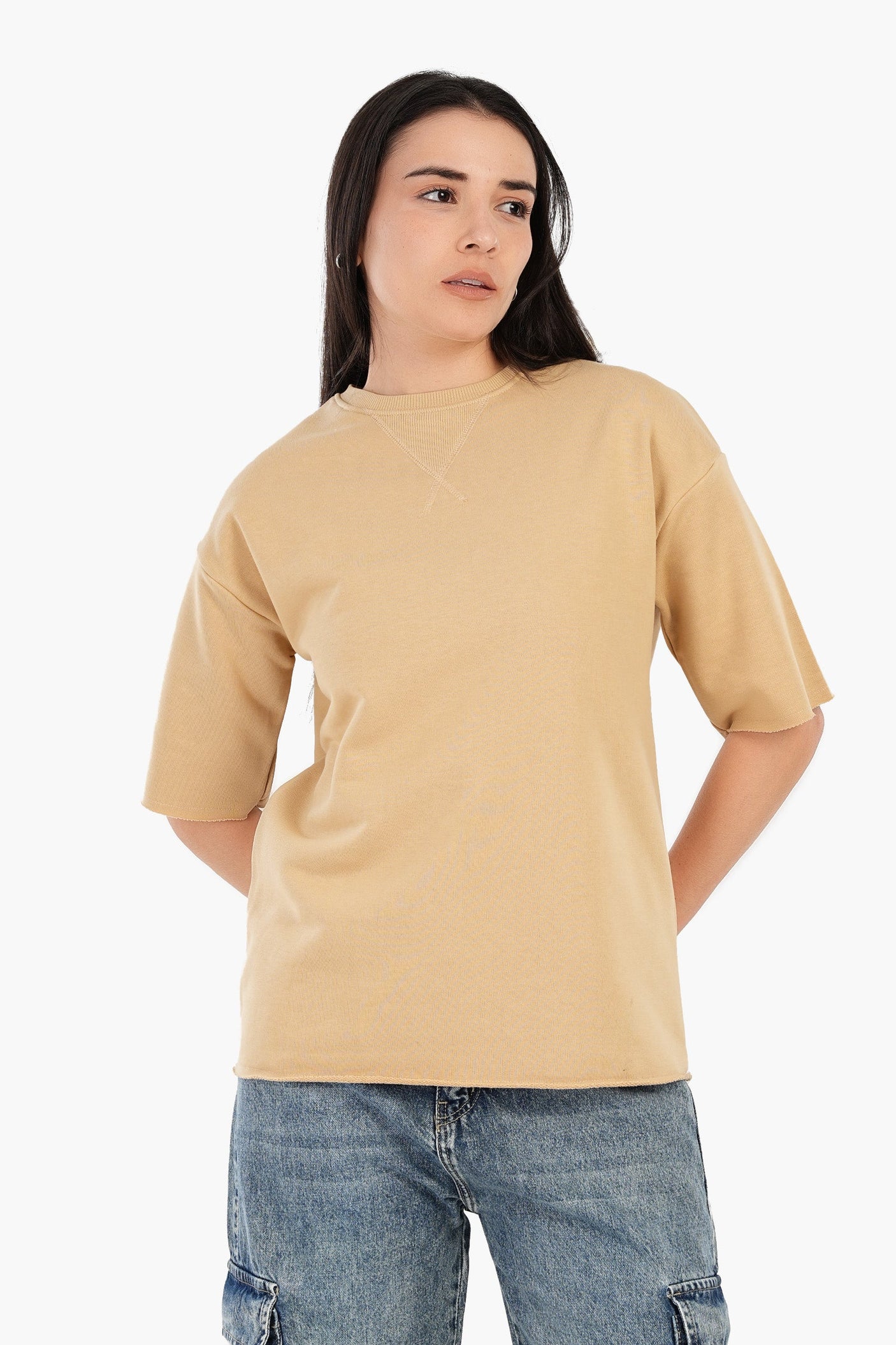 Carina - Ribbed Crew Neck T-Shirt