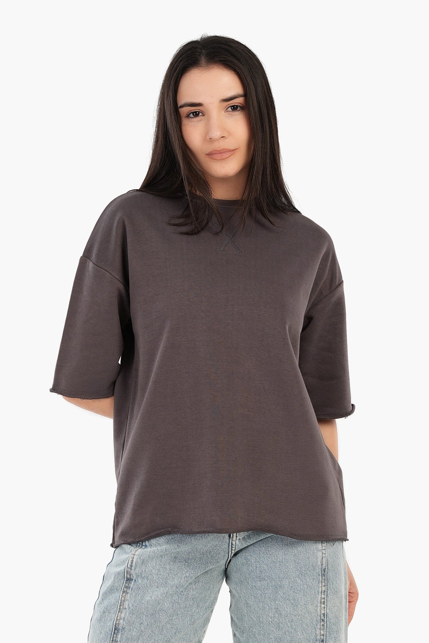 Carina - Ribbed Crew Neck T-Shirt