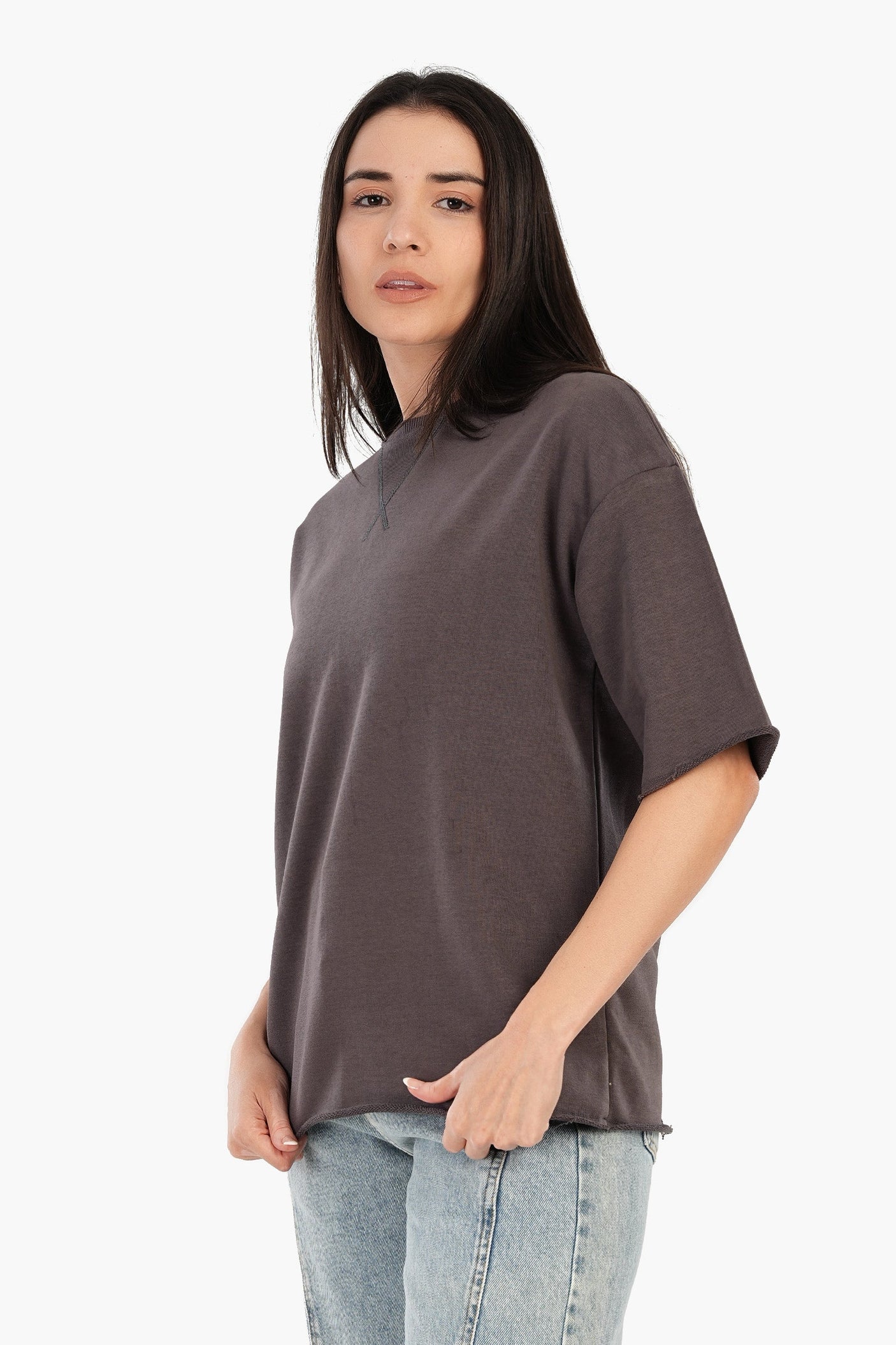 Carina - Ribbed Crew Neck T-Shirt
